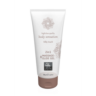2-i-1 Massage & Glidgel, Silkeslen, 200 ml