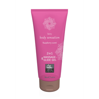 2-i-1 Massage & Glidgel Hallon 200ml - Återfuktande, Mjukgörande