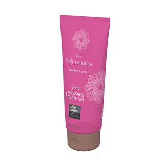 2-i-1 Massage & Glidgel Hallon 200ml - Återfuktande, Mjukgörande