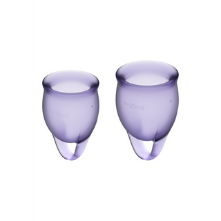 Lila Menskopp Silikon Återanvändbar, 2-pack 15/20ml