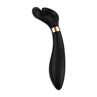 Roterande Parvibrator Svart Silikon - 180° Huvud