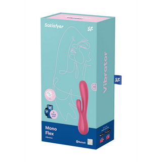 Röd Kaninvibrator Appstyrd Dubbelstimulering