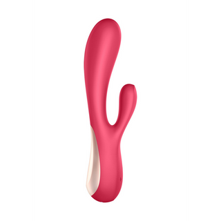 Röd Kaninvibrator Appstyrd Dubbelstimulering