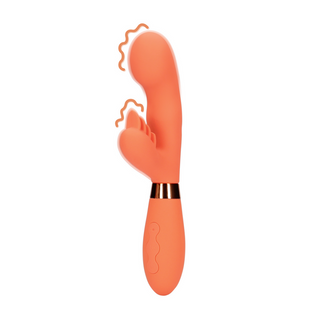 Silikon Kaninvibrator, Ribbad Klitorisstimulator - Glaserade Morötter