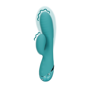 Uppblåsbar Kaninvibrator G-punkt - Påfågelblå