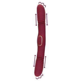 Dubbelsidig Vibrator - Stötsimulerande, Merlot