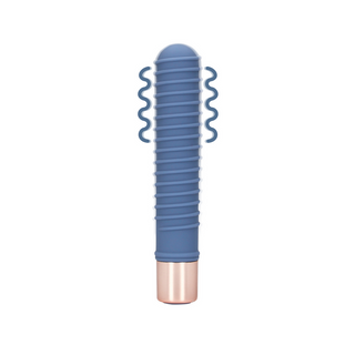 Ribbad Mini Vibrator - Blå, Kompakt Njutning