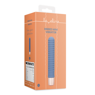 Ribbad Mini Vibrator - Blå, Kompakt Njutning