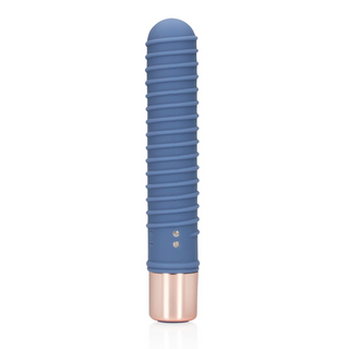 Ribbad Mini Vibrator - Blå, Kompakt Njutning