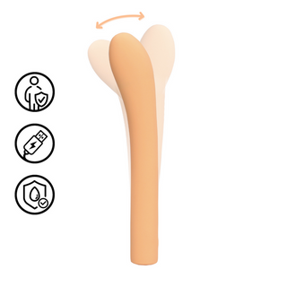 Fingerformad G-punktsvibrator - Stötsimulerande Peach Fuzz
