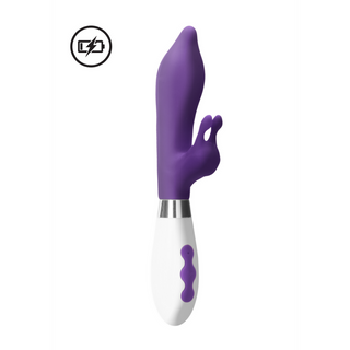 Uppladdningsbar Kaninvibrator, Dubbel Motor, 10 Hastigheter, Lila