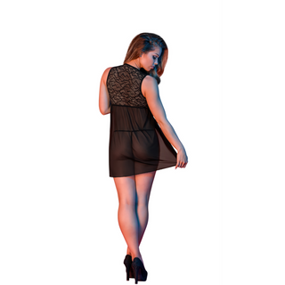 Svart Babydoll med Öppen Rygg & G-string - L/XL