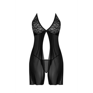 Svart Babydoll med Öppen Rygg & G-string - L/XL