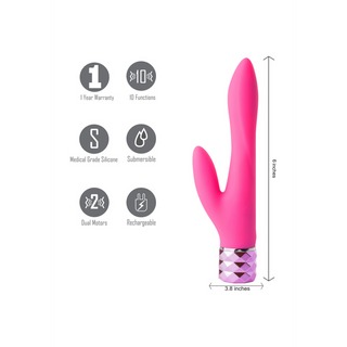 Dubbel Vibrator Silikon, USB Laddningsbar, 10 Funktioner