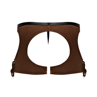 Cowboy Kostym XL - Chaps, Bandana & Trosa - Brun/Orange
