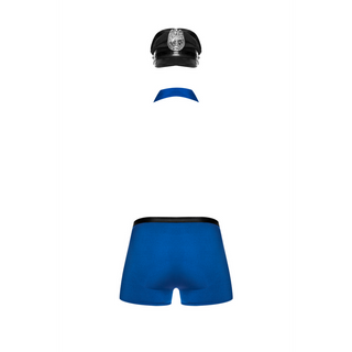 Kostymset: Shorts, Krage & Märke - Svart/Blå, L/XL