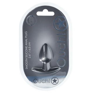 Silikon Analplugg Liten Slät Gunmetal 6,5 cm