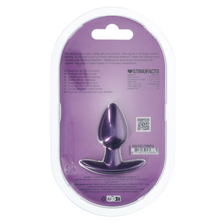 Slät Silikon Analplugg 6,5cm Metallisk Lila