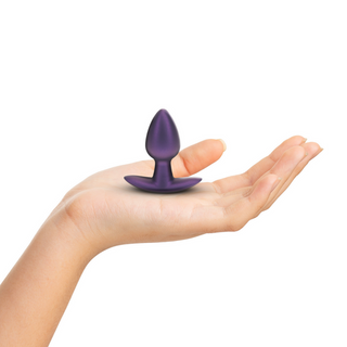 Slät Silikon Analplugg 6,5cm Metallisk Lila
