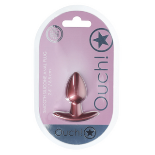 Slät Silikon Analplugg Liten Roséguld 6,5 cm