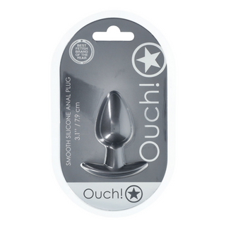 Slät Silikon Analplugg Medium 7,9 cm - Gunmetal