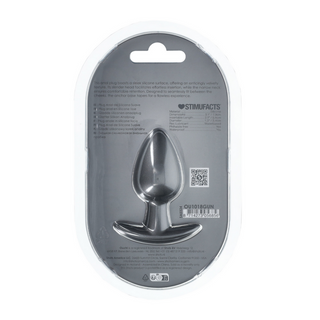 Slät Silikon Analplugg Medium 7,9 cm - Gunmetal