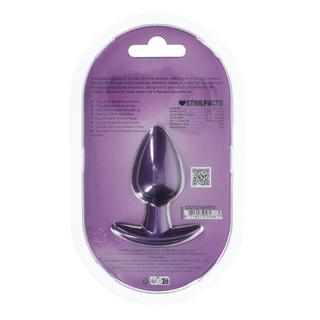 Slät Silikon Analplugg 7,9 cm Metallisk Lila