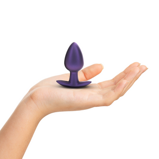 Slät Silikon Analplugg 7,9 cm Metallisk Lila