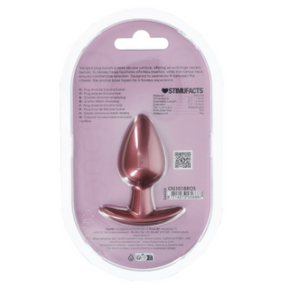Slät Silikon Analplugg 7,9cm - Roséguld