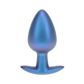 Slät Silikon Analplugg Stor, 8.9cm Metallblå