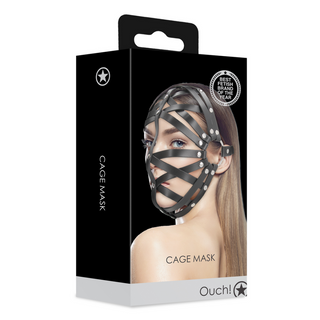 Svart PU Läder Burmask Justerbar - BDSM Tillbehör