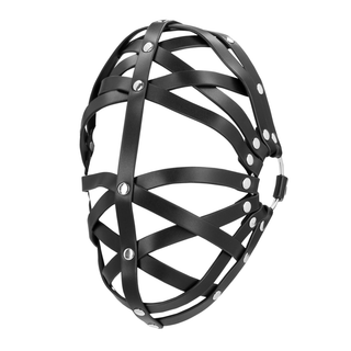 Svart PU Läder Burmask Justerbar - BDSM Tillbehör