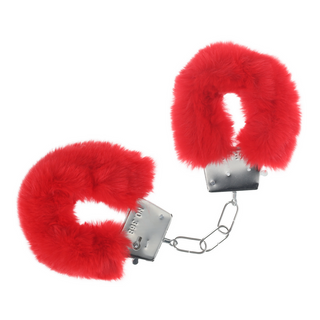 Röda Fluffiga Handbojor med Snabbkoppling