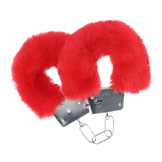 Röda Fluffiga Handbojor med Snabbkoppling