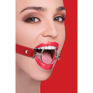Läder Knebel Gag Ring XL - Justerbar Rem