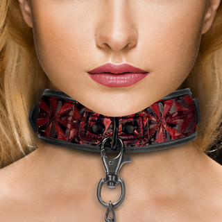 Robust Svart Halsband med Koppel, Justerbart 52.5cm