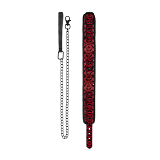 Robust Svart Halsband med Koppel, Justerbart 52.5cm