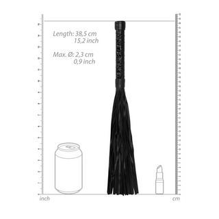 Svart Piska Faux Läder, 38.5 cm Lång
