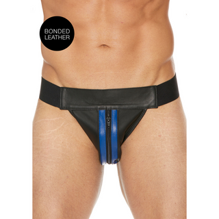 Jockrem Läder Dragkedja - S/M, Elastisk Midja