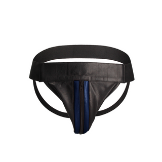 Jockrem Läder Dragkedja - S/M, Elastisk Midja