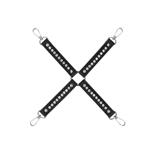 Hogtie Bindning PU Läder Diamant BDSM