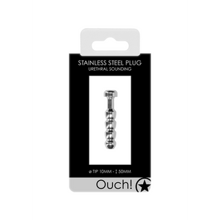 Ribbad Uretral Plugg - 0.4 / 10 mm