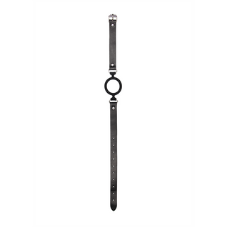 Silikon Ring Gag Justerbar Läderrem, 4cm Diameter