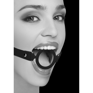 Silikon Ring Gag Justerbar Läderrem, 4cm Diameter