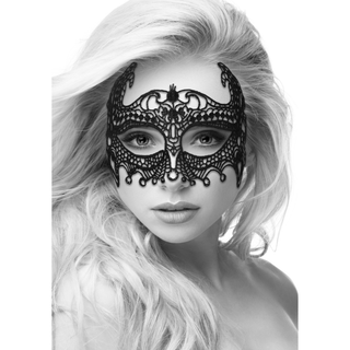 Svart Venetiansk Spetsmask - Elegant Maskeradmask i Polyester