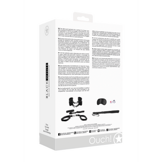 Säng Bondage Kit: Handfängsel, Fotfängsel, Piska, Mask & Tärningar