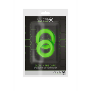 Självlysande Cockring Set, 2-pack Silikon