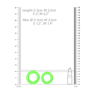 Självlysande Cockring Set, 2-pack Silikon