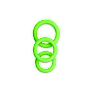 Självlysande Cockring Set - 3 Silikon Cockringar