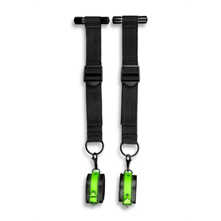 Självlysande Dörrfäste Bondage Kit - Fluorescerande Grön
